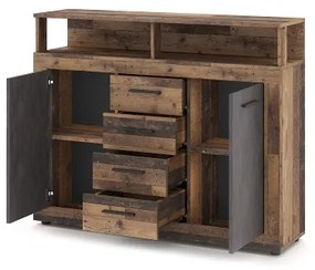 RUNA komód sötétbarna/antracit