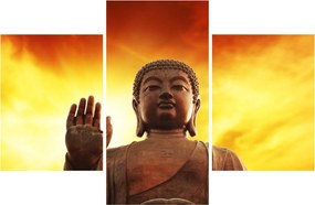 Kép - Buddha piros és sárga háttérrel (90x60 cm)