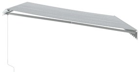 antracitszürke-fehér kézzel kihúzható napellenző 450 x 350 cm