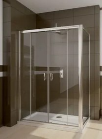 Radaway Premium Plus DWD+S szögletes aszimmetrikus zuhanykabin 100x140 barna