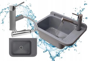 Mosogató Szürke Gazdasági Mosogató Polo Készlet műszaki kamra csaptelep