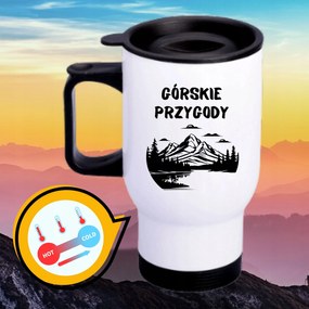 Bögre Fehér Thermo Vicces Ajándék Hegyi Kalandok