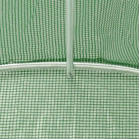 zöld acélvázas melegház 18 m² 6 x 3 x 2 m