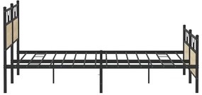 sonoma tölgy színű fém ágykeret matrac nélkül 193 x 201 cm