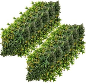 Outsunny 12 darabos Mesterséges Növény Fal Élőfal 50x50 cm UV Védelemmel | Aosom