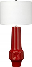 Kerámia asztali lámpa piros fehér lámpaernyővel 75 cm magas Elstead