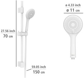 WENKO 24916100 - 70 cm-es zuhanyszett víztakarékos rendszerrel, fehér