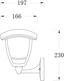 Avide Kültéri Fali Lámpa Aria-U 1xE27 Fekete IP44