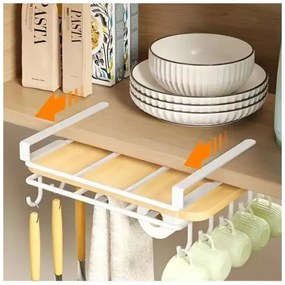 Függesztett konyhai rendező akasztókkal RAXIMO, fehér