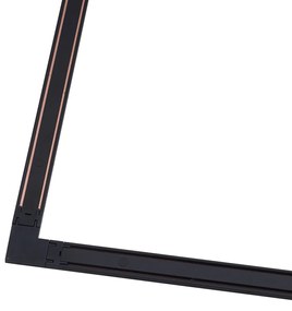 Modern fekete sínrendszer 1 fázisú, 400 cm, kerek tápegységgel - Magnetic