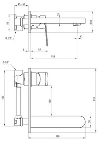 Deante BGA_054L - ALPINIA falba építhető mosdócsaptelep, fényes króm