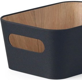 Kitchisimo 2 db tároló kosár szett 26 × 18 × 11cm, fekete, S