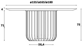 JUICE kerek asztal - Ø155 x 75 cm, fekete - Miniforms