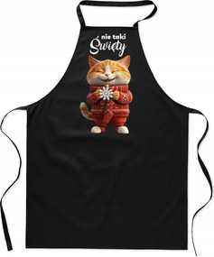 Konyhai Kötény Női férfi karácsonyi pamut nyomott mintás fekete