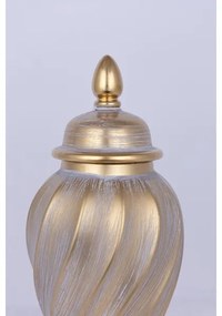 Kerámia tégely 40,8x17,5 cm arany/szürke