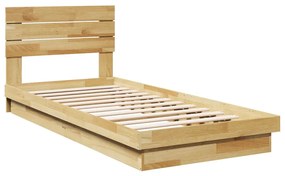 ágykeret fejtámlával matrac nélkül 80x200 cm tömör fa tölgyfa