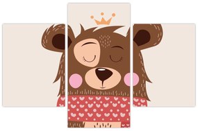 Kép - Teddy maci piros sállal (90x60 cm)