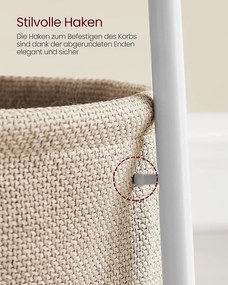 Kerek asztal, kis dohányzóasztal, 45⌀x50 cm fehér-bézs