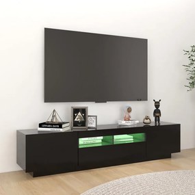 fekete TV-szekrény LED-lámpákkal 180 x 35 x 40 cm