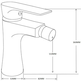 Mexen AXEL - bidé csaptelep, fekete, 73820-70