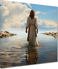 Vászonkép 90x90 Jézus a vízen