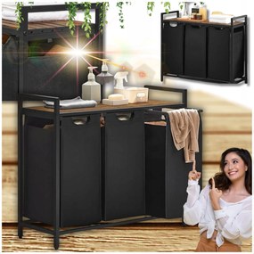 Nagy szennyeskosár, szennyestartó, szennyesválogató polccal Loft stílus!