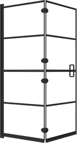 vidaXL fekete ESG zuhanykabin összecsukható ajtóval 120x140 cm