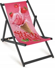 Fa Napozóágy Nyomott Mintával Étterem Fagylaltozó Kerti Összecsukható Öko