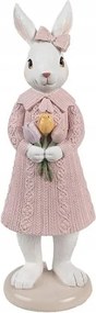 Dísz nyúllány rózsaszín ruhában 23 cm