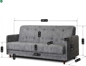 Sofa Rozkładana TIVOLI Szara