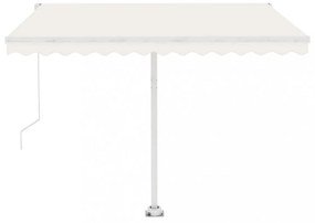 krémszínű kézzel kihúzható póznás napellenző 350 x 250 cm
