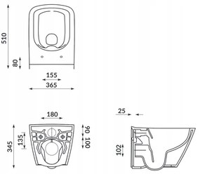 Cersanit S701-405-ECO - CITY fali WC ülőkével kerámia/fehér