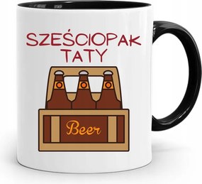 Bögre Fekete Apák Napi Ajándék Hatszög Apa Nyomtatott Fotóval