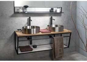 Sapho - AURUM ráültethető mosdó, átmérő 38 cm, szálcsiszolt rozsdamentes acél