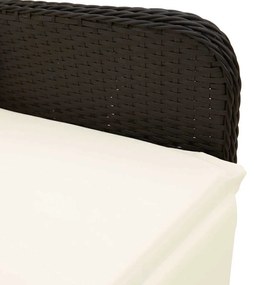 vidaXL 11 részes fekete polyrattan kerti bisztrógarnitúra párnákkal