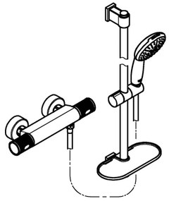 GROHE 34791001 - Termosztátos zuhanyszett PRECISION FEEL 600 mm króm