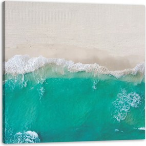 Vászonkép Hullámok Tengerpart Homok Víz 90X90 cm Ideális ajándék