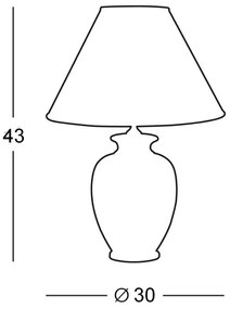 Kolarz A1340.70 - Asztali lámpa CHIARA 1xE27/100W/230V fehér átmérő 30 cm