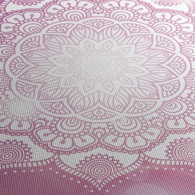 Egy mandala képe rózsaszín háttérrel (órával) (90x30 cm)