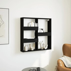 fekete szerelt fa faliszekrény 80 x 15 x 80 cm