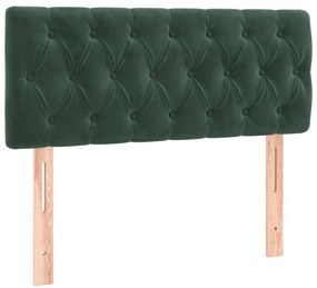 sötétzöld bársony LED-es fejtámla 90 x 7 x 78/88 cm