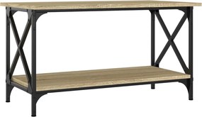 vidaXL sonoma tölgy színű szerelt fa és vas dohányzóasztal 80x45x45 cm