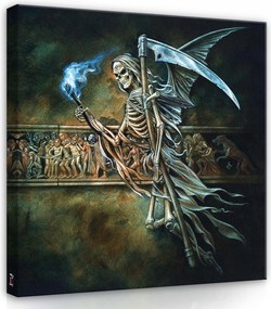Vászonkép 40x40 Halál csontváz kasza sötétség misztikus allegória vég