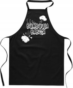 Konyhai Kötény fekete Bom Nagymama ajándék vicces nap FA_432_cz