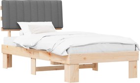 vidaXL Ágykeret Kárpitozott Fejtámlával Világosszürke 100 x 200 cm