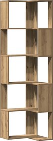 vidaXL 5 szintes szerelt fa sarok könyvespolc 50 x 50 x 179cm