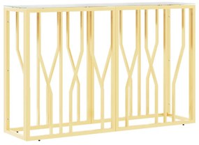 üveg és rozsdamentes acél tálalóasztal 110x30x70 cm