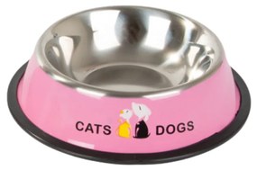 FIDO rózsaszín fémtál kutyáknak/macskáknak