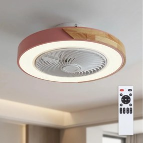 Brilagi - LED dimmelhető lámpa ventilátorral LED/38W/230V 50 cm rózsaszín/tölgy +távirányító