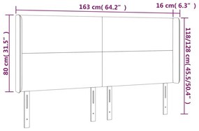 kávészínű műbőr LED-es fejtámla 163x16x118/128 cm